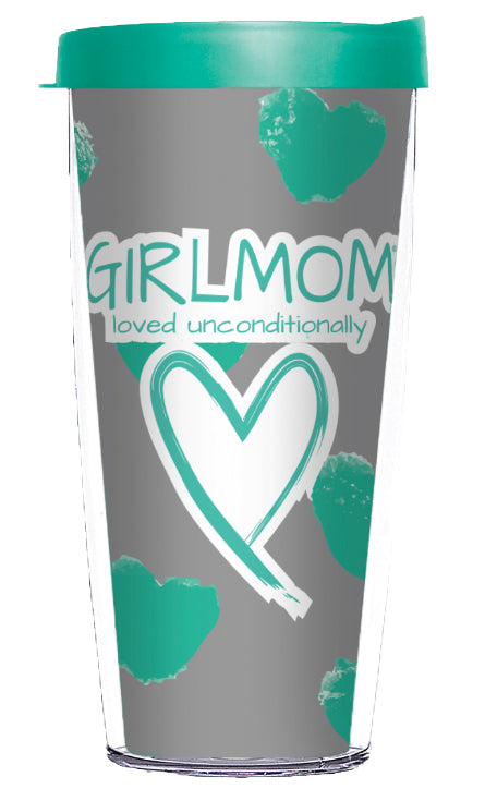 Turquoise Girlmom Loved Unconditionally Tumbler