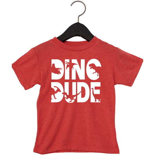 Dino Dude Toddler Heather Red Tee