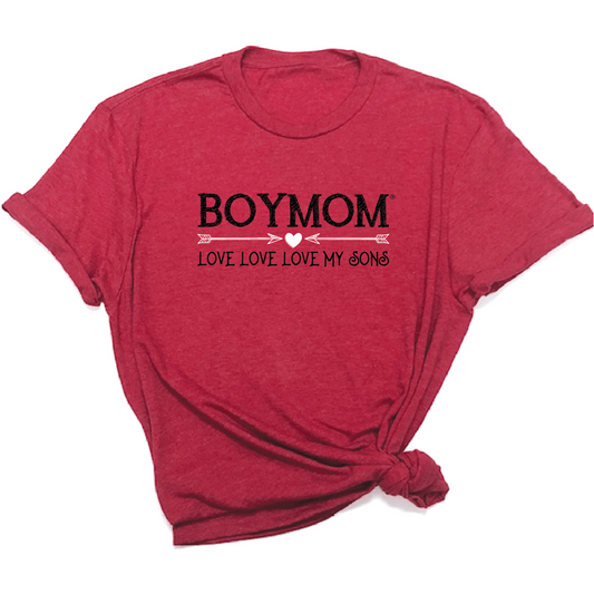 Love Love My Sons (PLURAL)-  HEATHER RED TEE