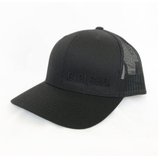 Girldad® Black with Black Offset logo Embroidered Trucker Hat