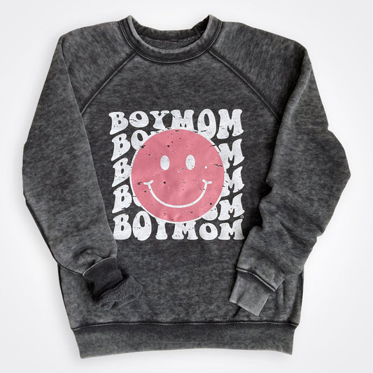 Boymom® Happy Face Distressed Sweatshirt