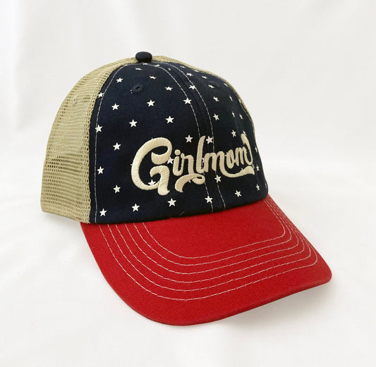 Girlmom® Retro Patriotic Soft Mesh Back Cap
