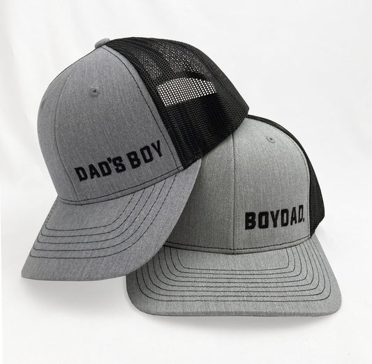 Boydad® & Dad's Boy Heather Grey/Black Structured Matching Hat