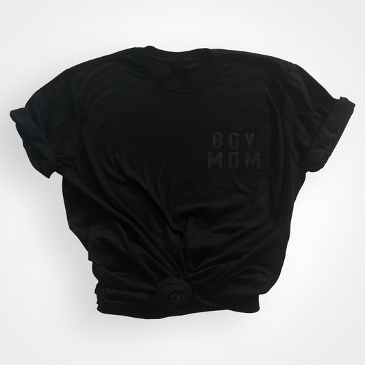 Boymom® Black on Black Left Chest Shirt