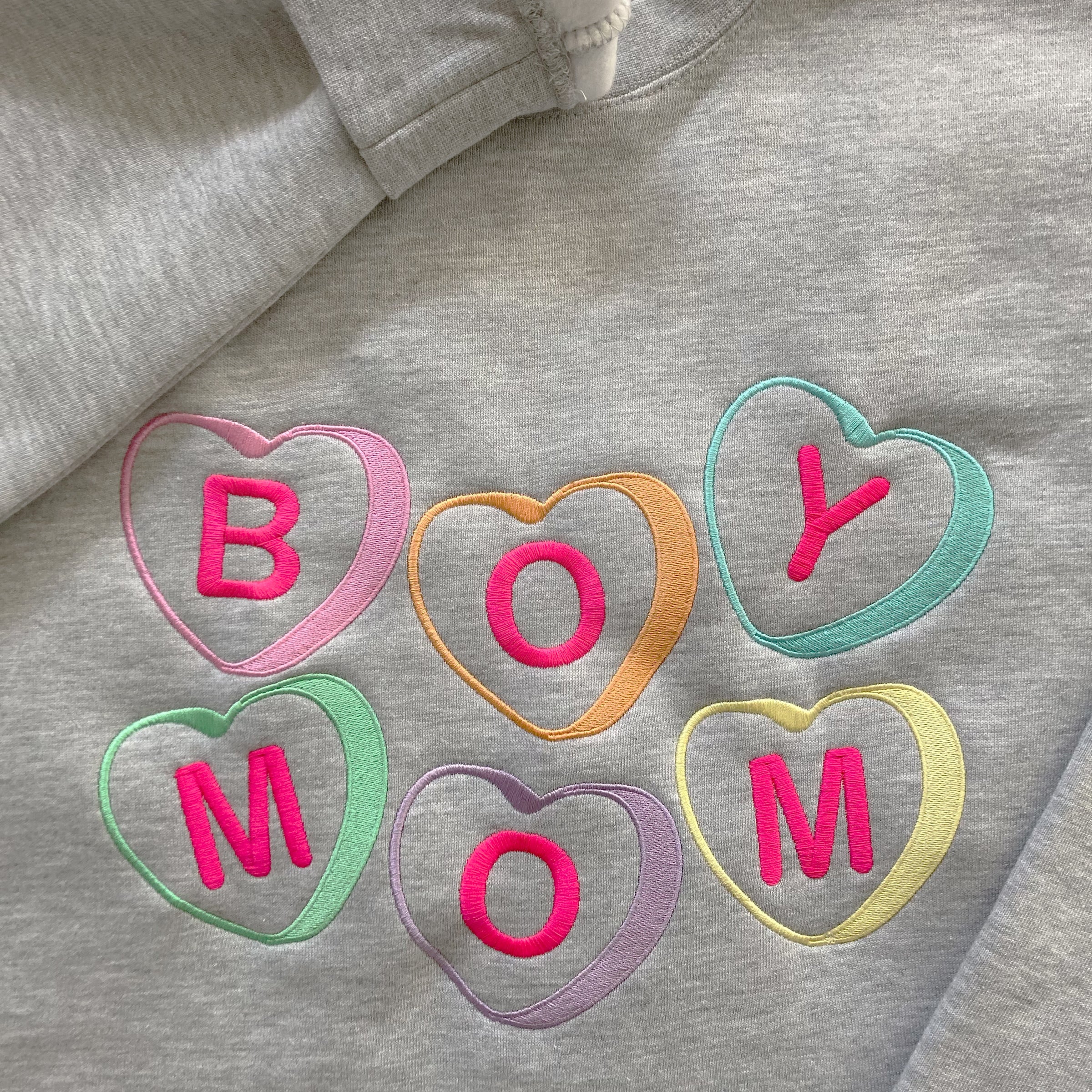 Boymom® Love Love & Love Embroidered Heavyweight Crew Sweatshirt