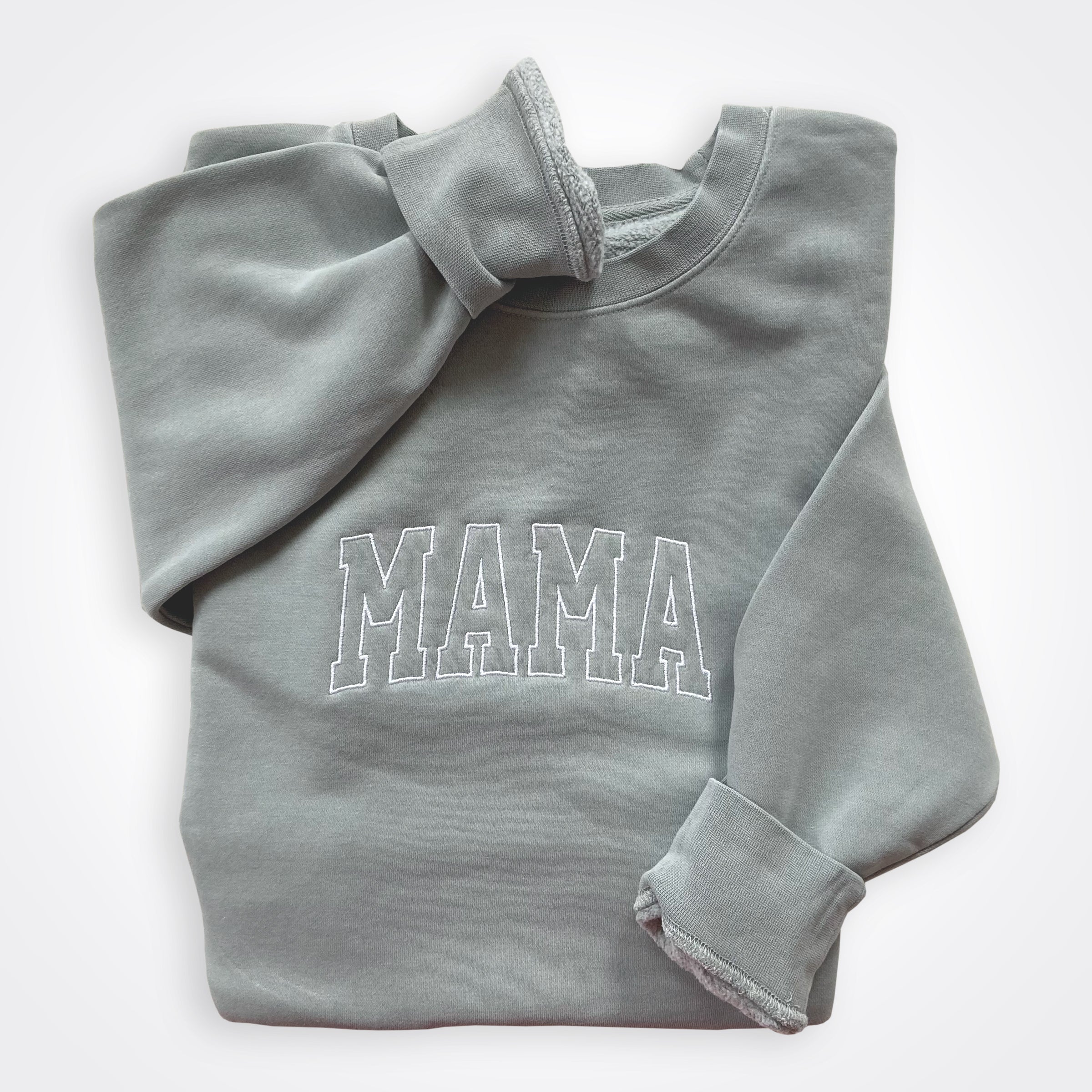 Mama Embroidered Midweight Pigment Dyed Crew Sweatshirt