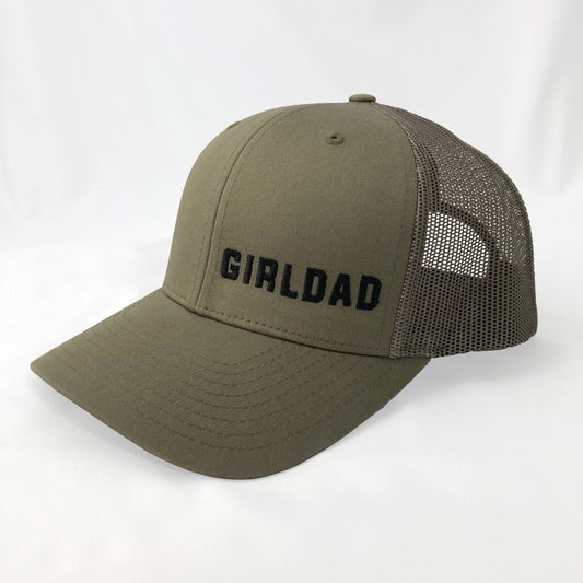Girldad® Loden with Black Offset Logo Trucker Hat, Embroidered SnapBack Hat