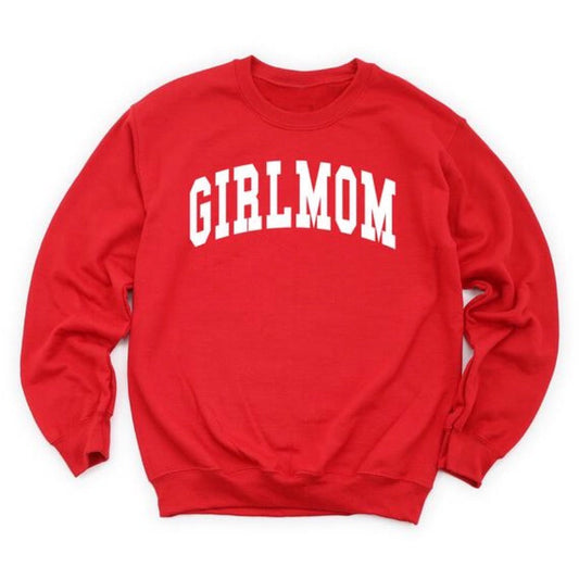 Arched Collegiate GIRLMOM Sweatshirt - Red
