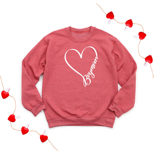 Boymom Heart Heather Red Sweatshirt