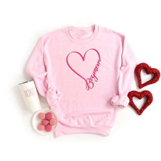 Boymom Heart Pink Sweatshirt