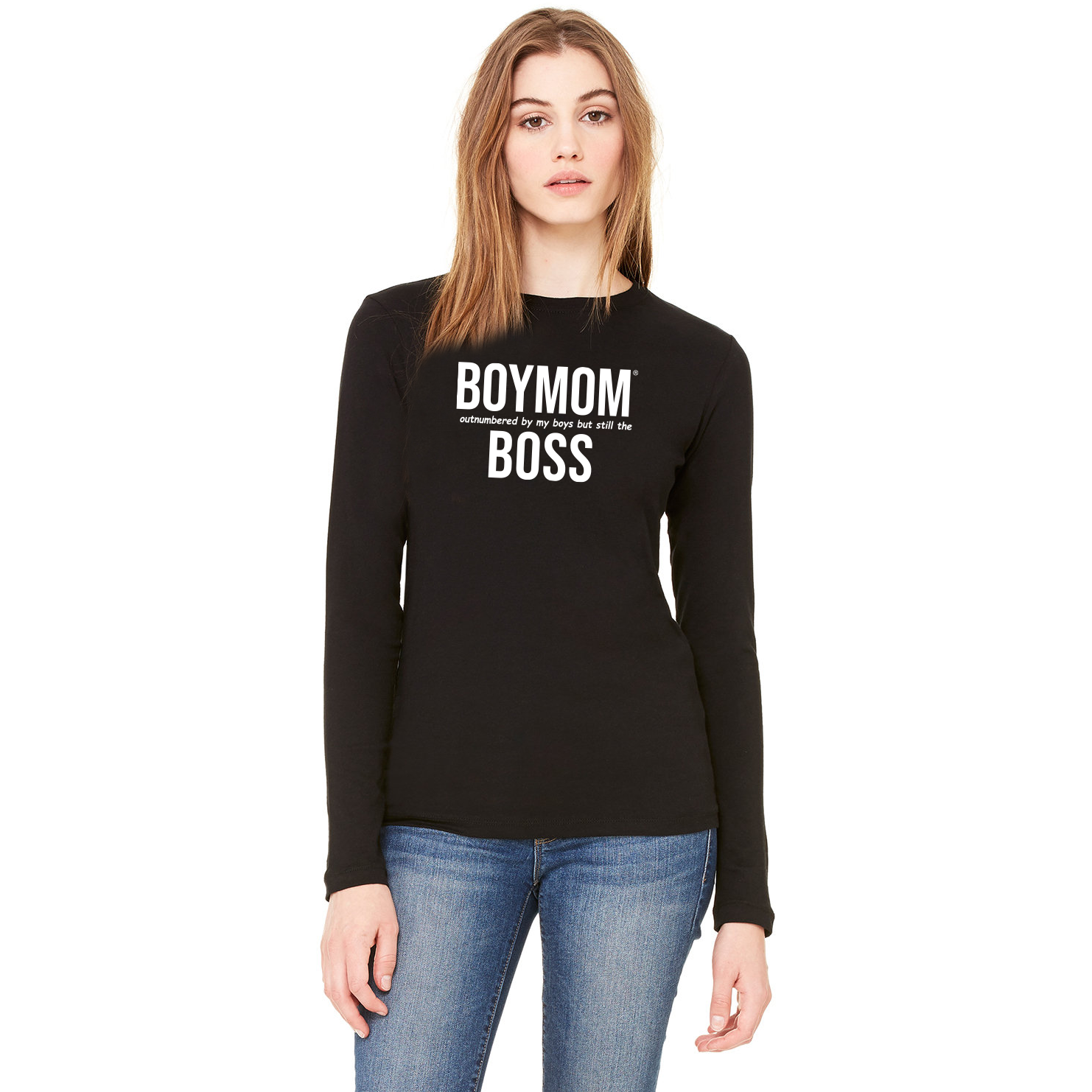 Boymom Boss - Long Sleeve Black Tee