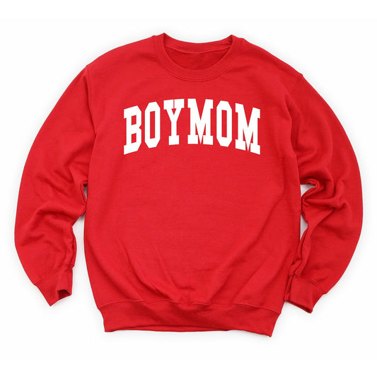 Arched Collegiate Boymom Sweatshirt - Red