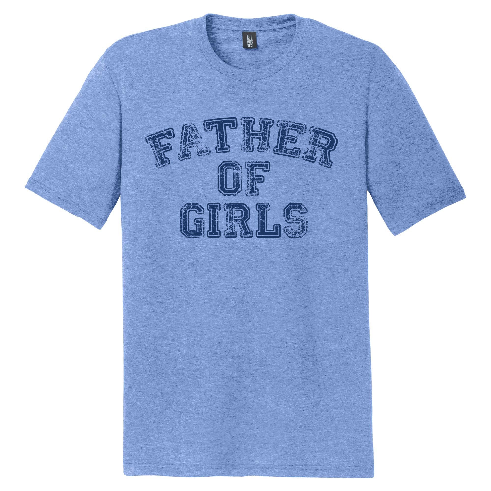 Father Of Girls Mens Crew Tee Blue