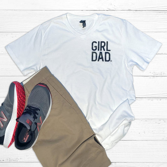 Girldad® White V-Neck Shirt