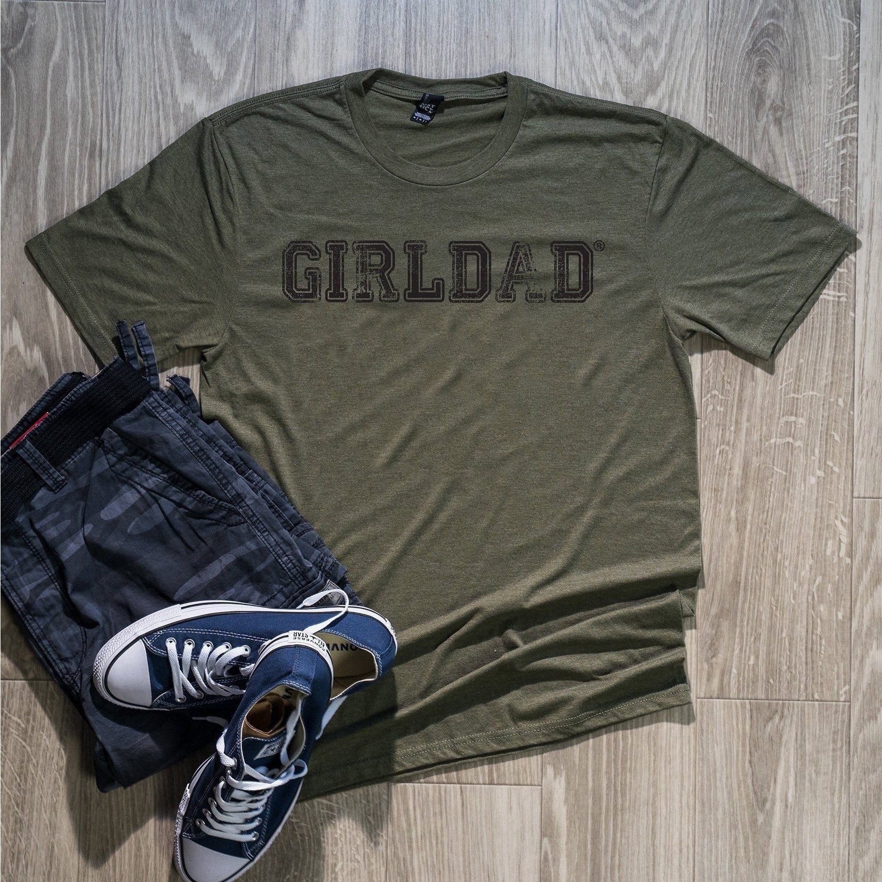 Girldad® Military Green Weathered Shirt