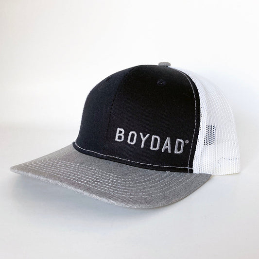 Boydad® Grey/Navy/White Embroidered Trucker Hat