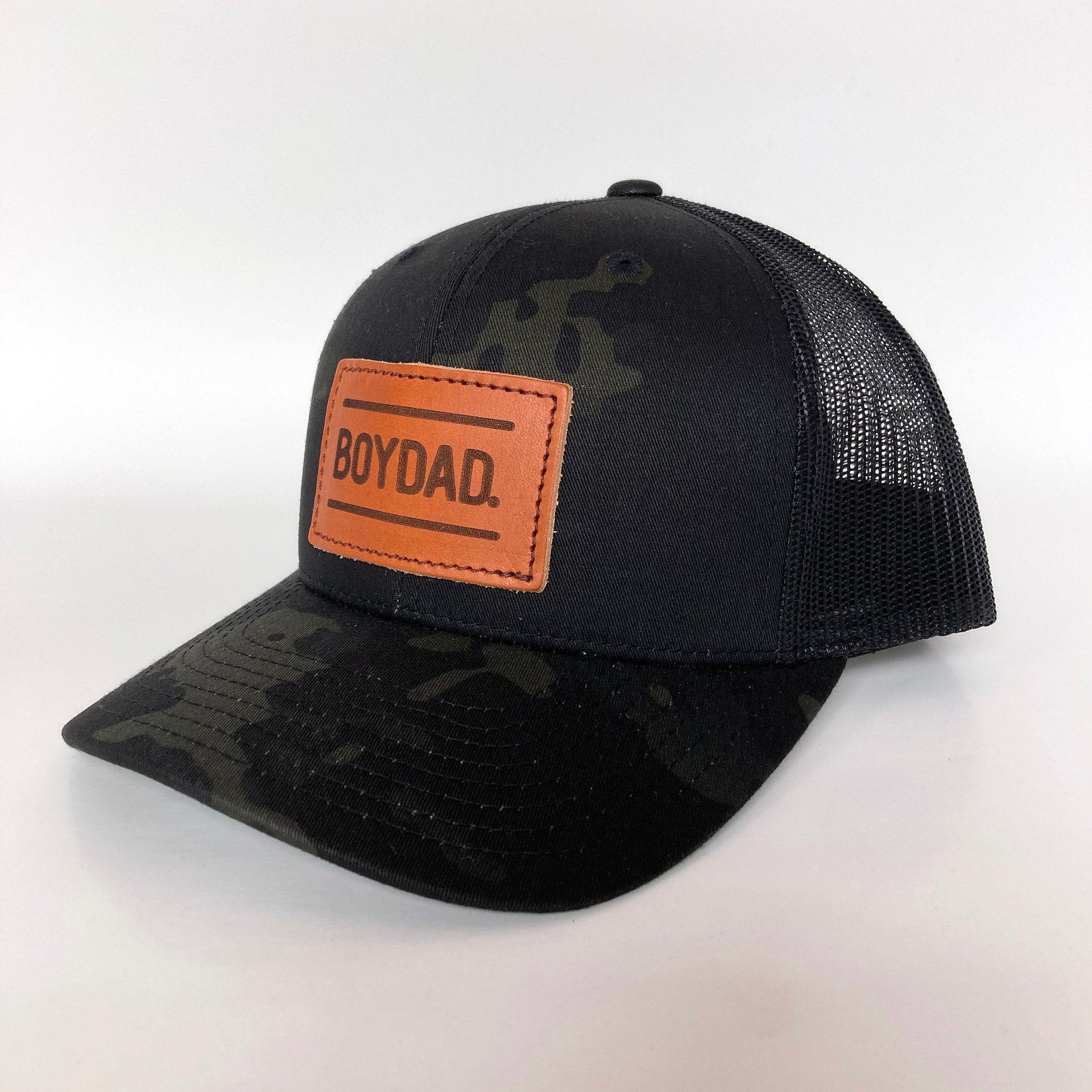 Boydad® Teak Black Camo Leather Patch Trucker Hat