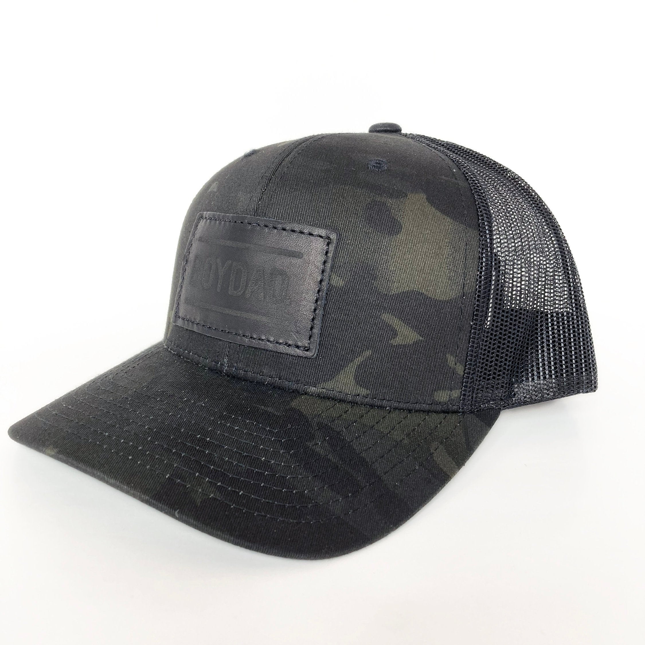 Boydad® Black Camo Leather Patch Trucker Hat