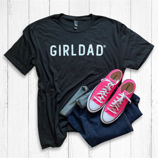 Girldad® Black tee with  White Modern Logo