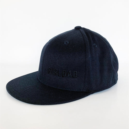 Girldad® Black/Black Flexfit 210® Flat Bill Embroidered Hat
