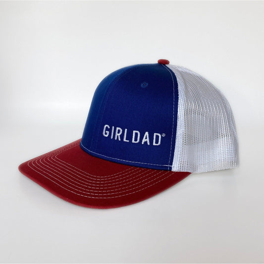 American Girldad® Red White & Blue Embroidered Trucker Hat