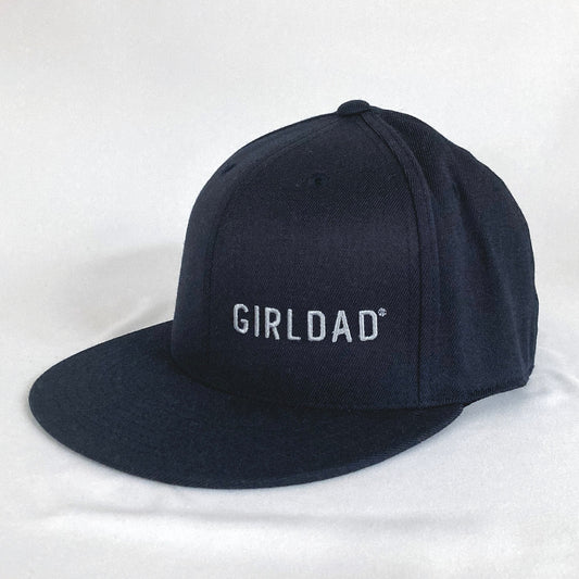 Girldad® Navy/Silver Flexfit 210® Flat Bill Embroidered Hat