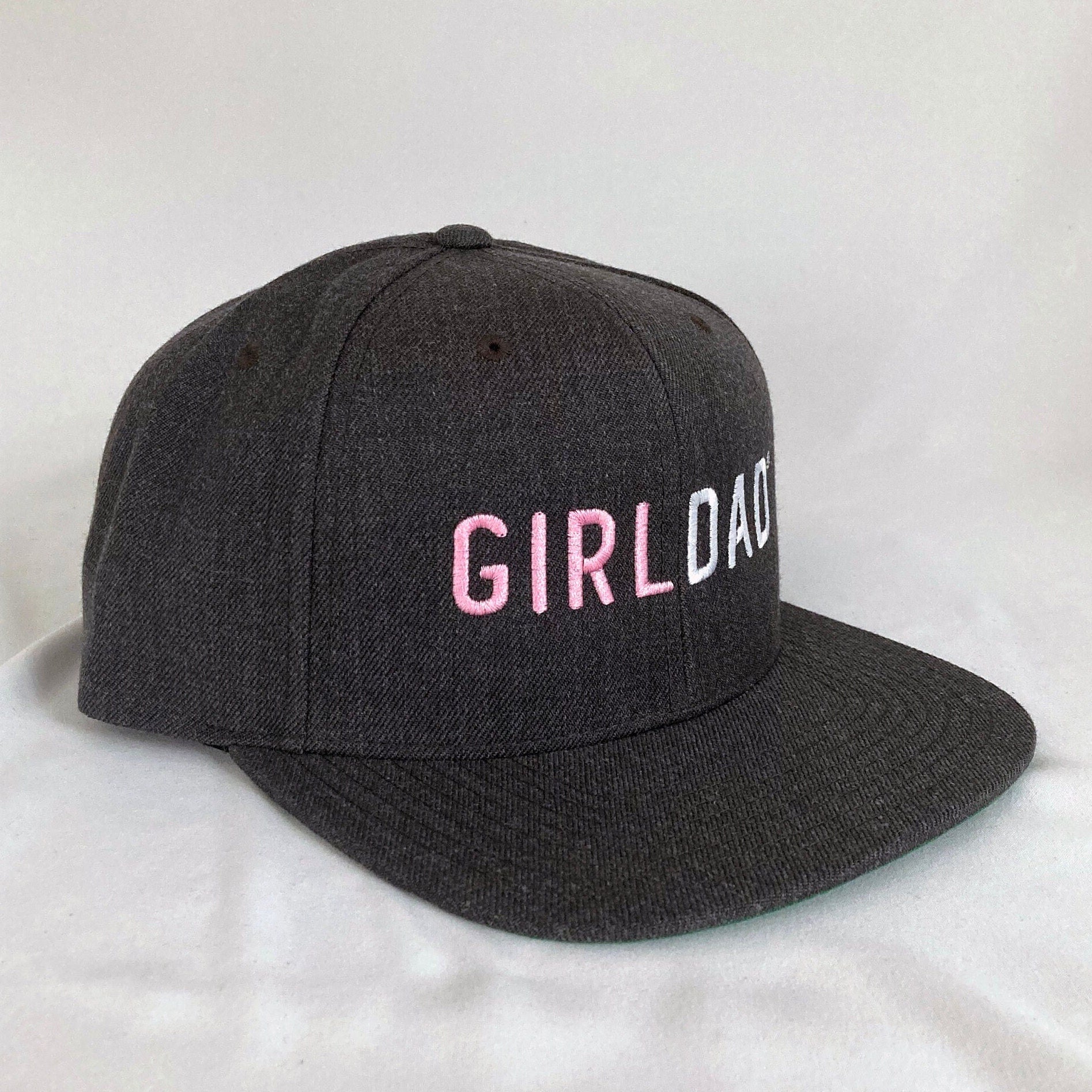 Girldad® Dark Heather Grey with Pink Embroidered Trucker Hat