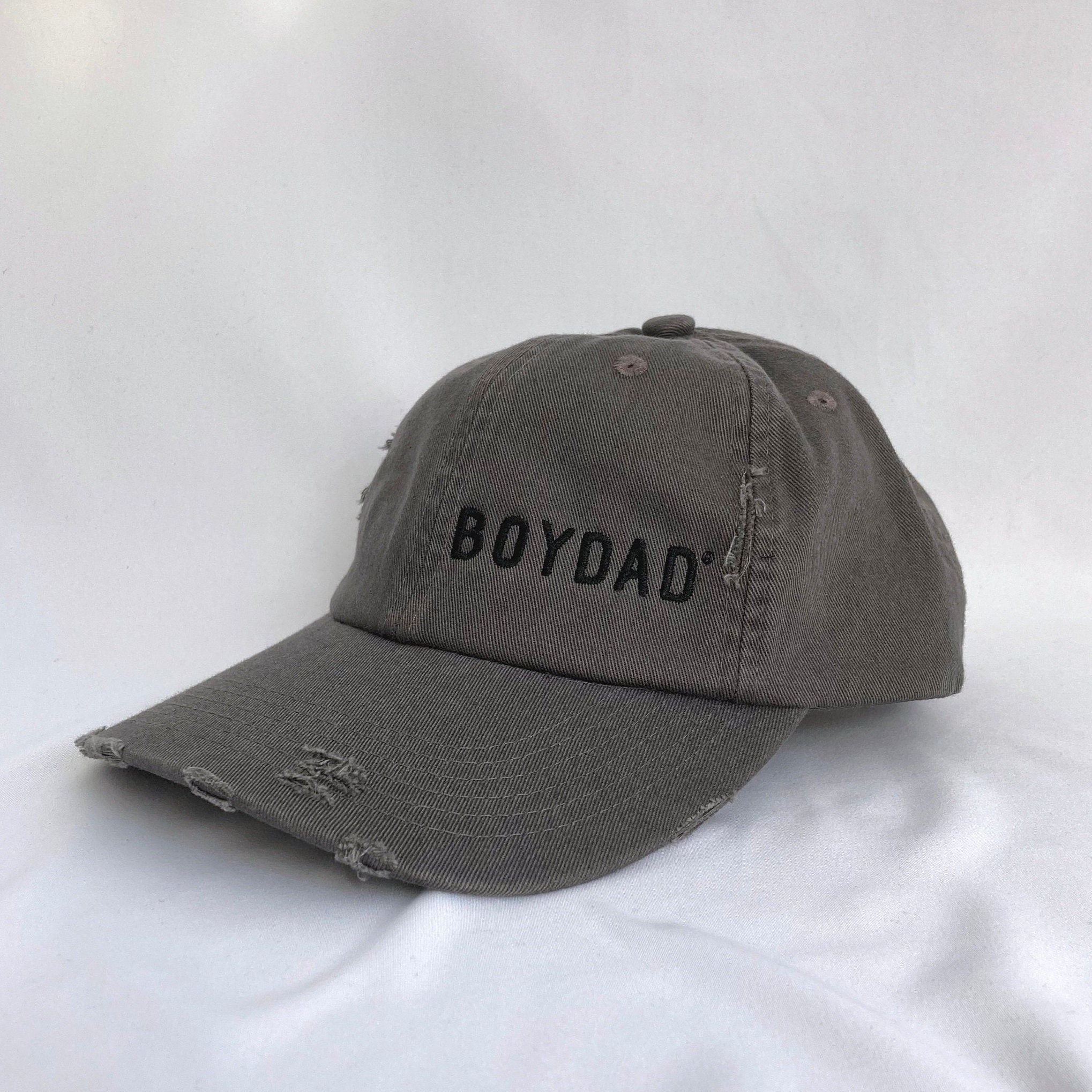 Boydad® Grey Distressed  Embroidered Unstructured Cap