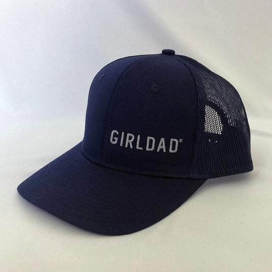 Girldad® Navy/Silver Embroidered Trucker Hat