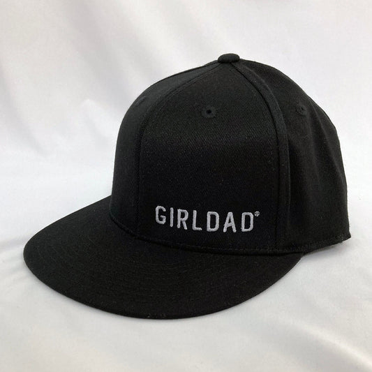 Girldad® Black/Silver Flexfit 210® Flat Bill Embroidered Hat