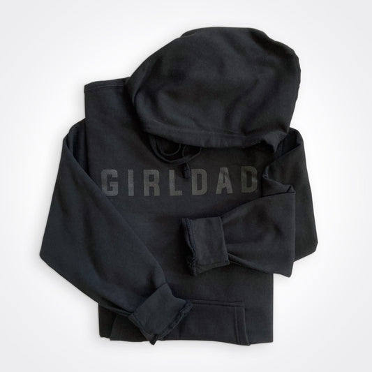 Girldad® Hoodie Black on Black Full Logo