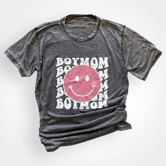 Boymom® Happy Face Distressed Shirt