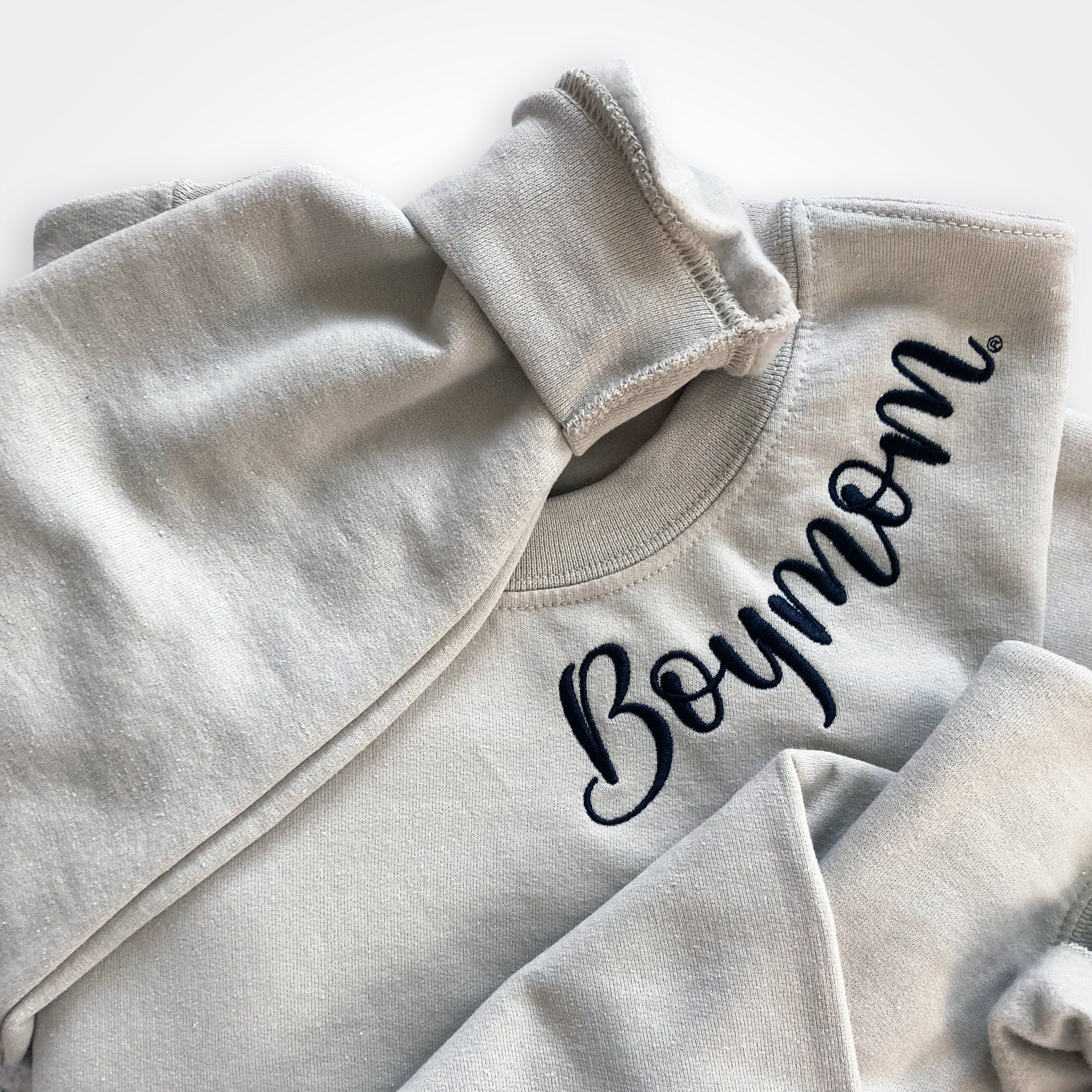 Boymom® Embroidered Collar Crew Sweatshirt
