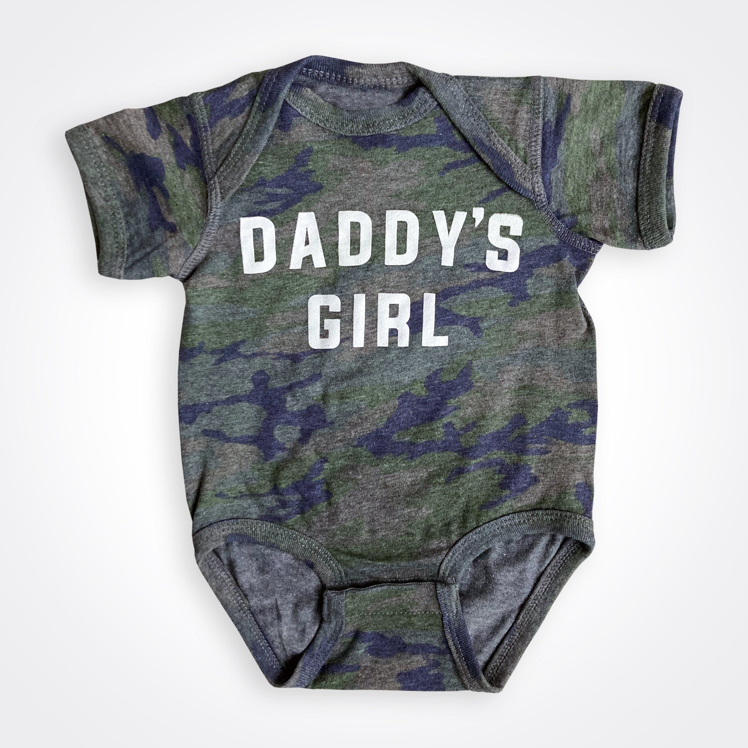 Daddy's Girl Vintage Camo Bodysuit Matching Daddy's Girl & Girldad Shirt