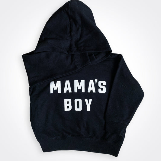 Mama's Boy Black Hoodie Sweatshirt Matching Mama's Boy & Boymom Shirt