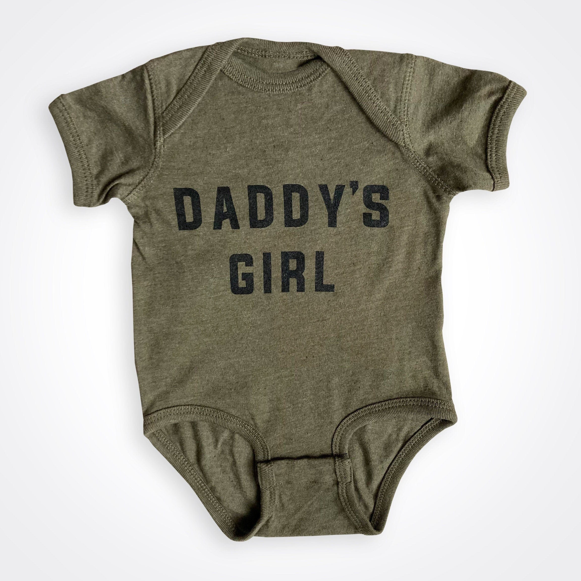 Daddy's Girl Military Green Bodysuit Matching Daddy's Girl & Girldad Shirt