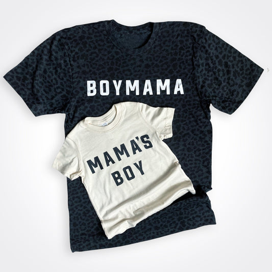 Boy Mama Leopard Print Shirt