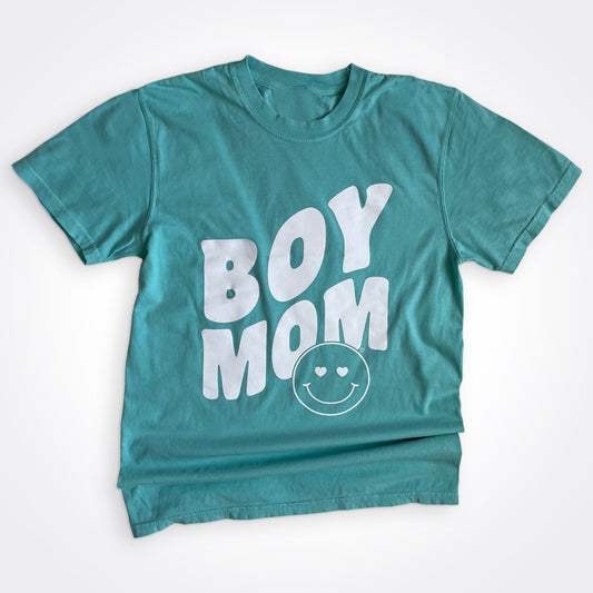 Boymom® Heart Eyes Shirt in Chalky Mint Color