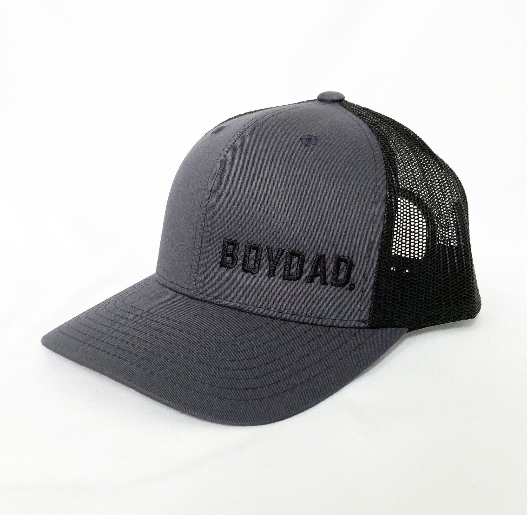 Boydad® Charcoal Black with Black Offset logo Embroidered Trucker Hat
