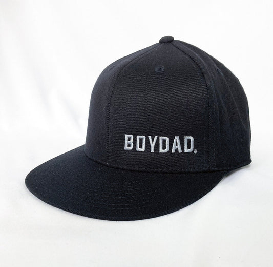 Boydad® Black/Silver Flexfit 210® Flat Bill Embroidered Flexfit Hat