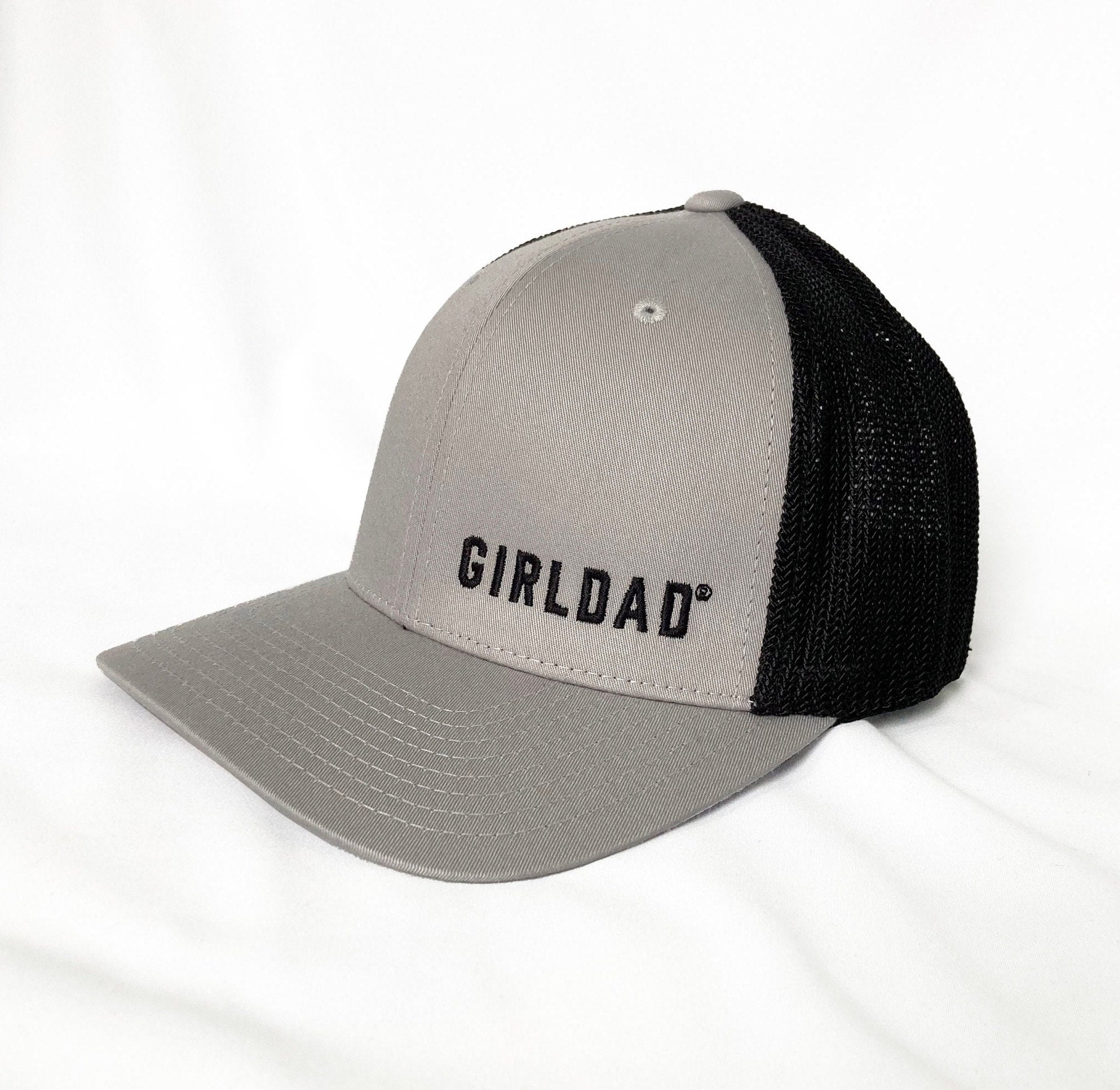 Girldad® Silver/Black Mesh Back Embroidered Flexfit Hat