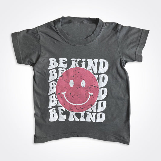 Be Kind Happy Face Grey