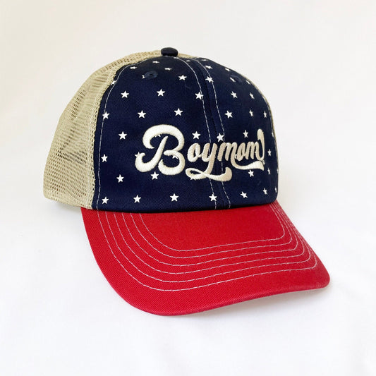 Boymom® Retro Patriotic Soft Mesh Back Cap