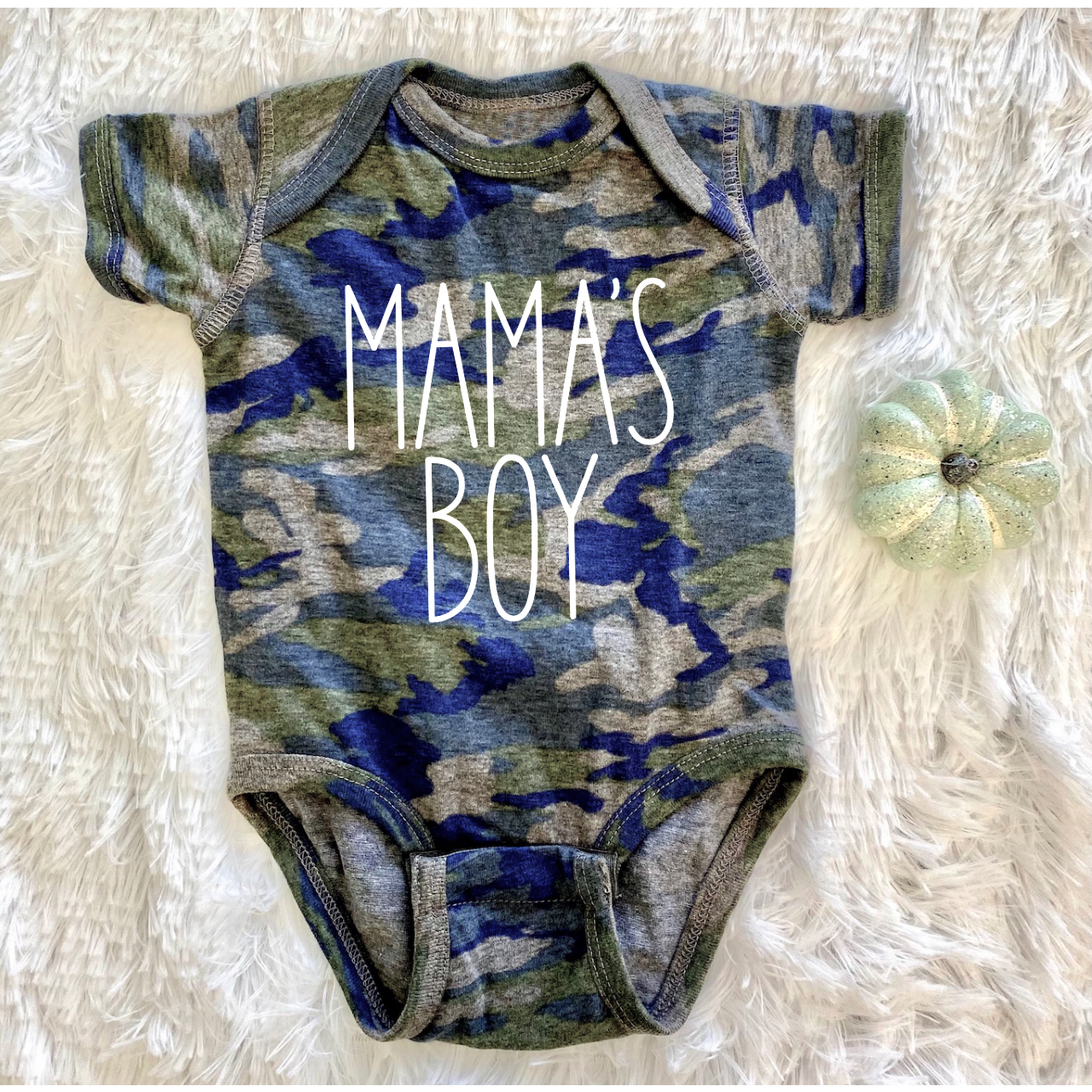 Mama's Boy Green Camo Infant Bodysuit