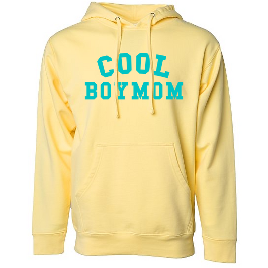 Cool Boymom Yellow with Turquoise Hoodie